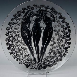 Rare Rene Lalique Crystal Art Deco Plate