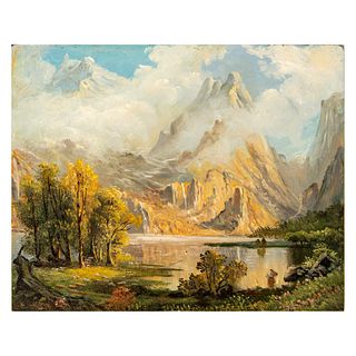 Original Oil on Board, Landscape with Mountain Range