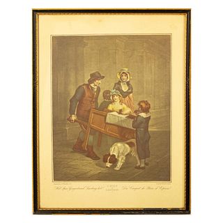 After Wheatley, Original Color Engraving, Cries of London