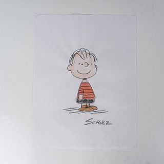 Charles Schulz (attr.) Color Drawing on Paper, Linus, Signed