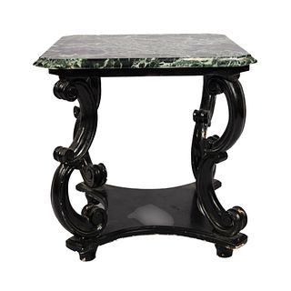 Vintage Green Marble End Table