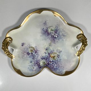 Vintage Porcelain Limoges Floral Centerpiece Tray