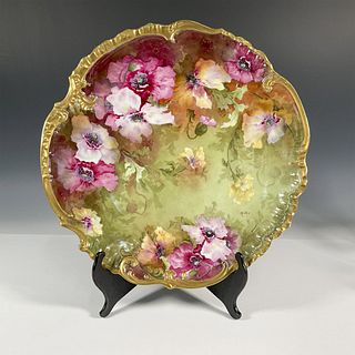 Limoges Art China Co. Floral Wall Plate, Signed