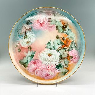 Tressemanes + Vogt Limoges Decorative Plate, Chrysanthemums