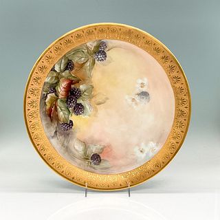 Limoges Large Decorative Plate, Blackberries