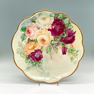 Limoges Porcelain Plate, Roses