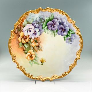 W.G. & Co. Limoges Plate, Yellow and Purple Violets