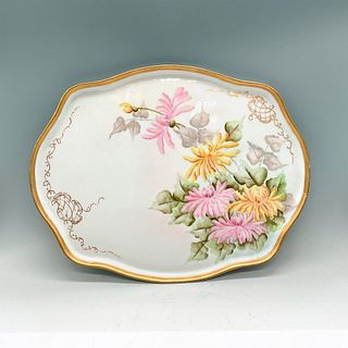 W.G. & Co. Limoges Porcelain Platter, Chrysanthemums
