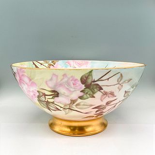 W.G. & Co. Limoges Large Porcelain Bowl, Roses