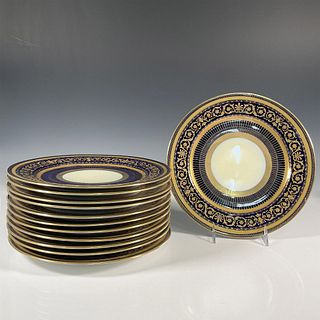 12pc W. Guerin Porcelain Limoges Gilded Dinner Plates