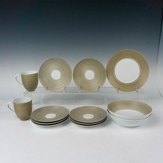 13pc JL Coquet Limoges Porcelain Tableware, Hemisphere