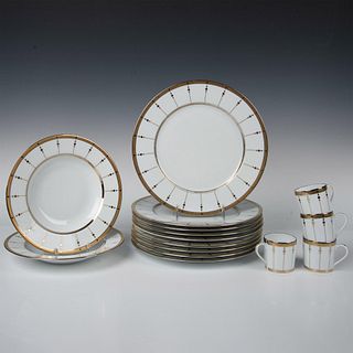 15pc Haviland Limoges Porcelain Tableware, Tambour