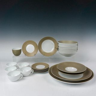 23pc JL Coquet Limoges Porcelain Tableware, Hemisphere