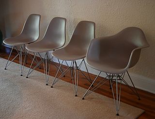 (4) Charles Eames for Herman Miller Taupe Chairs