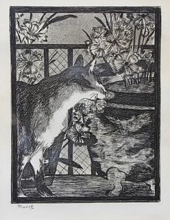 Edouard Manet "Le Chat et les Fleurs" Etching