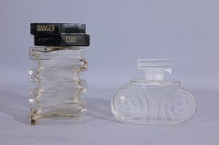 (2 Assorted Vintage Glass Perfume Bottles