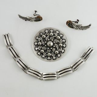 Los Castillo (Mexican, founded 1939) Bracelet, Brooch and Earrings