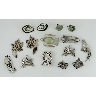 William Spratling (American, 1900-1944) Mexican Silver Pins and Other Bird Jewelry