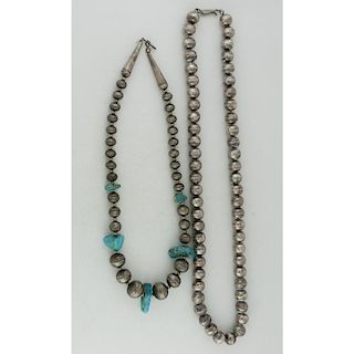 Navajo Silver Pearl Necklaces