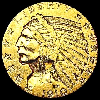 1910-S $5 Gold Half Eagle HIGH GRADE