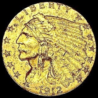 1912 $2.50 Gold Quarter Eagle NEARLY UNCIRCULATED