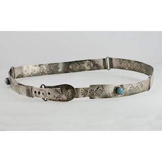 Southwestern Silver and Turquoise Hat Band