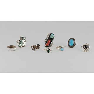 Southwestern Style Assorted Rings Sizes 3-4, from Estate of Lorraine Abell (New Jersey, 1929-2015)
