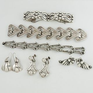 Mexican Silver Bracelets and Earrings