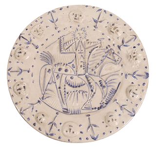 Pablo Picasso (Spanish, 1881-1973) 'Faune Cavalier' Ceramic Charger