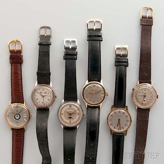 Three Triple Calendar and Three Other Men's Wristwatches
