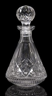 WATERFORD 'LISMORE' CRYSTAL ROLY POLY DECANTER & STOPPER