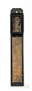 Ebonized Japanese Shaku Dokei or Pillar Clock with Namagata Dial