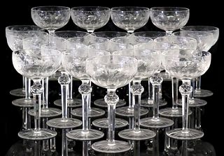 (23) CRYSTAL CLEAR INDUSTRIES 'CELINE' CHAMPAGNE/ TALL SHERBET GLASSES