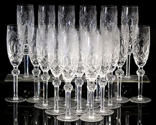 (22) CRYSTAL CLEAR INDUSTRIES 'CELINE' FLUTED CHAMPAGNE GLASSES