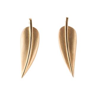 Tiffany & Co 18k Gold Feather Earrings