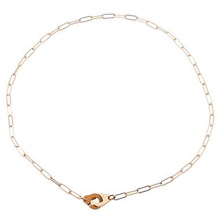 Dinh Van Menottes R10 18k Rose Gold Handcuffs Paperclip Necklace