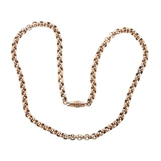 Antique Victorian 14k Gold Rolo Chain Necklace