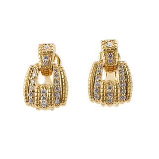 Judith Ripka 18k Gold Diamond Earrings