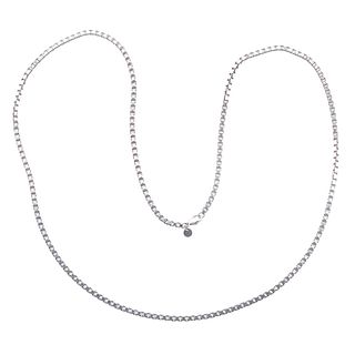 Tiffany & Co Silver Box Chain Long Necklace