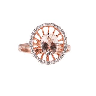 Kallati Rose Gold Diamond Morganite Ring