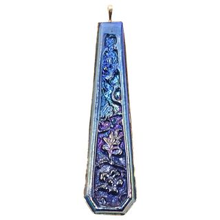 18k Gold Favrile Tiffany Studios Art Glass Carved Pendant