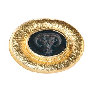 Gurnah 24k Gold Hardstone Intaglio Ring