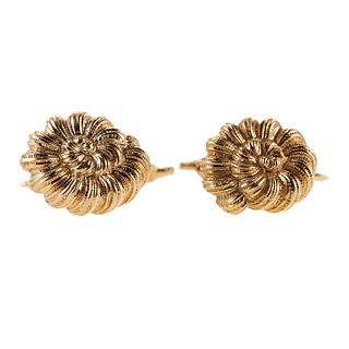 Tiffany & Co Schlumberger 18k Gold Shell Motif Cufflinks