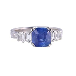 Tacori Platinum Diamond Sapphire Ring