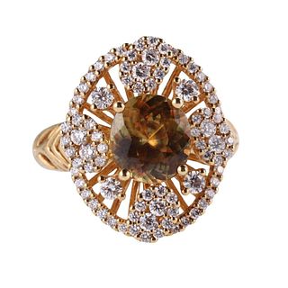 3.16ct Sphene Diamond 18k Gold Ring