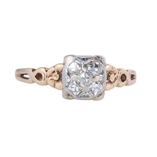 Antique 14k Gold French Cut Diamond Engagement Ring