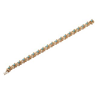 Tiffany & Co 18k Gold Turquoise Bracelet