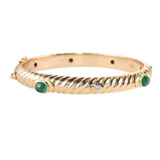 Tiffany & Co Diamond Emerald Bangle Bracelet