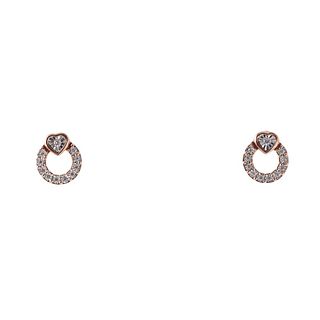 14k Rose Gold Diamonds Stud Earrings