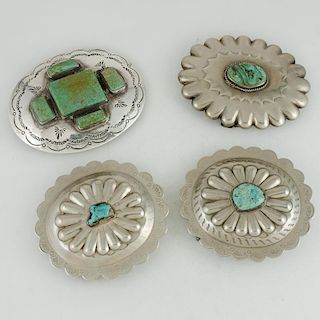 Turquoise and Silver Belt Buckles, from  Estate of Lorraine Abell (New Jersey, 1929-2015)